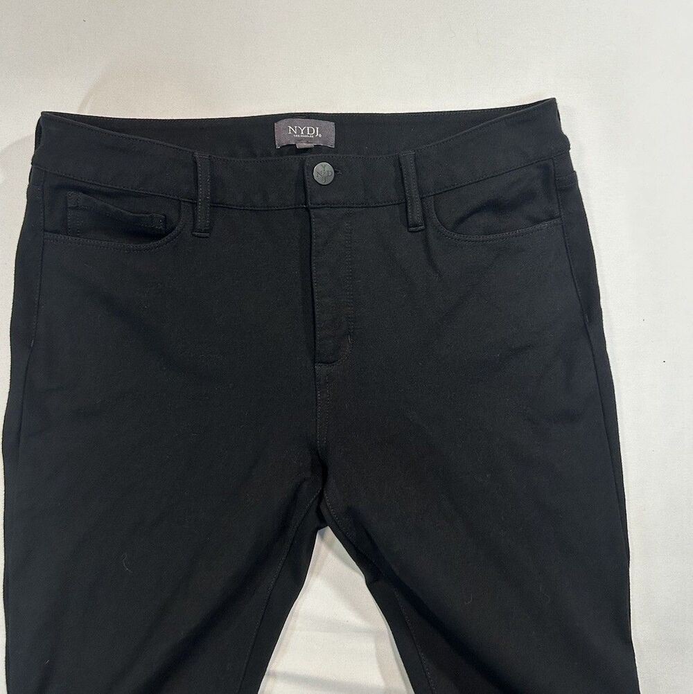 NYDJ Lift xTuck Technology Pants Women Size 8 Black Stretch Casual
